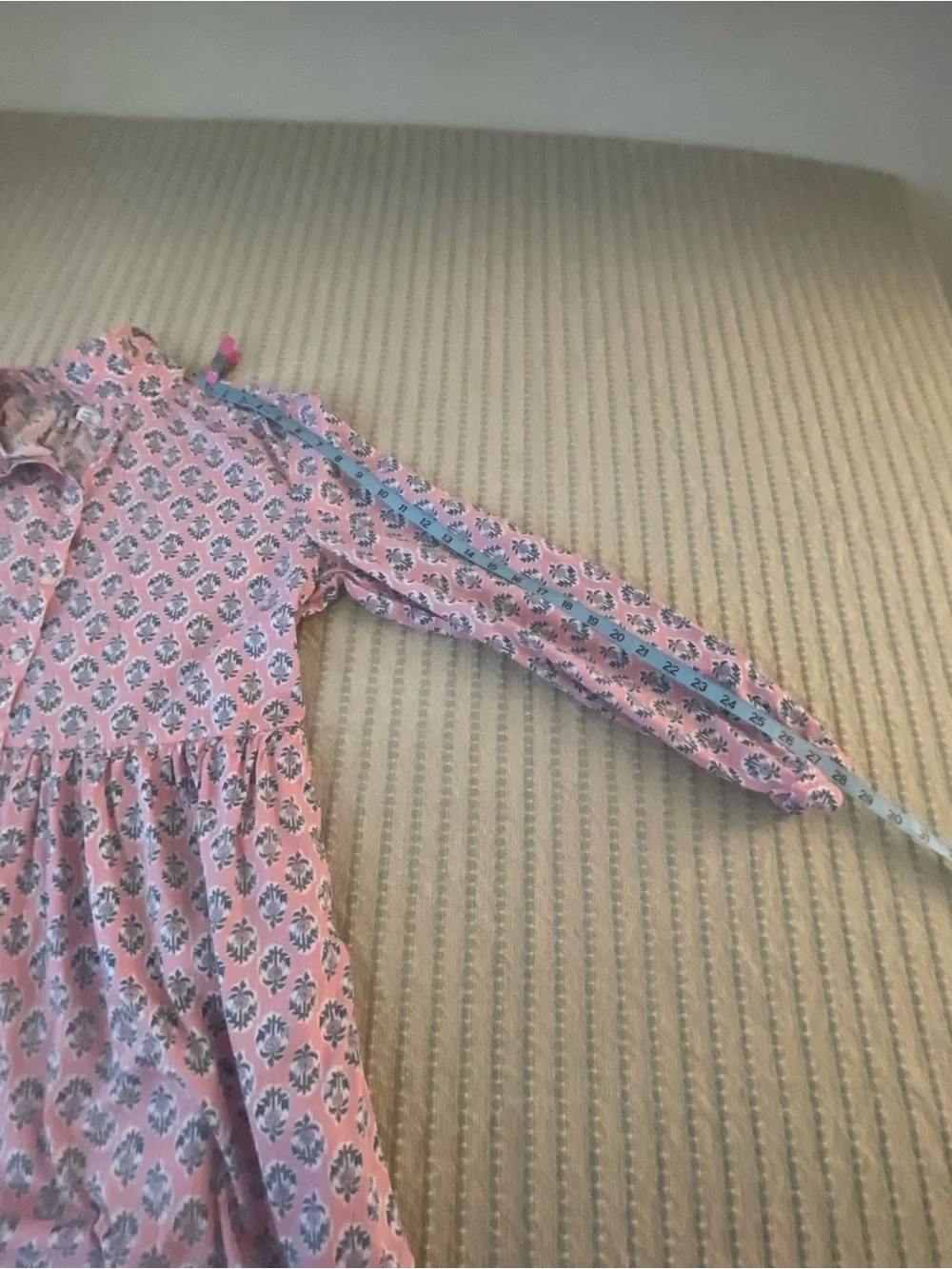 J. Crew Pink Floral Long Sleeve Dress - 98% Cotton - Size: 14